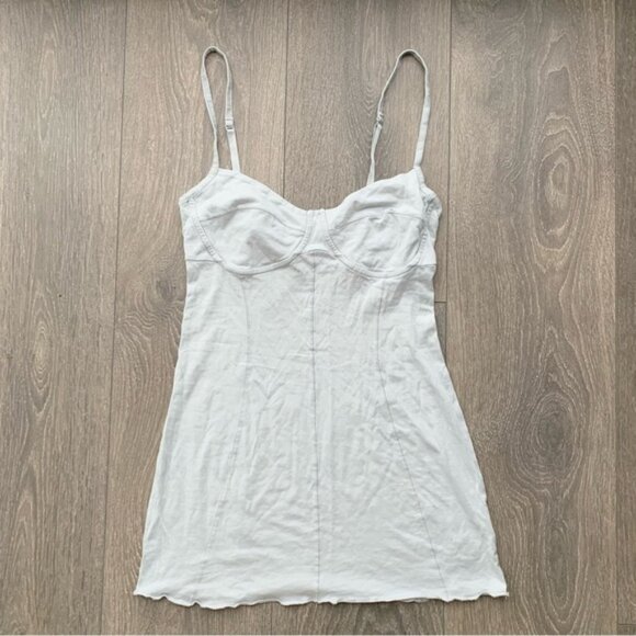Aritzia Wilfred Bustier Corset Tank Top Pale Blue Gray Cotton Sleeveless Small - Picture 10 of 15